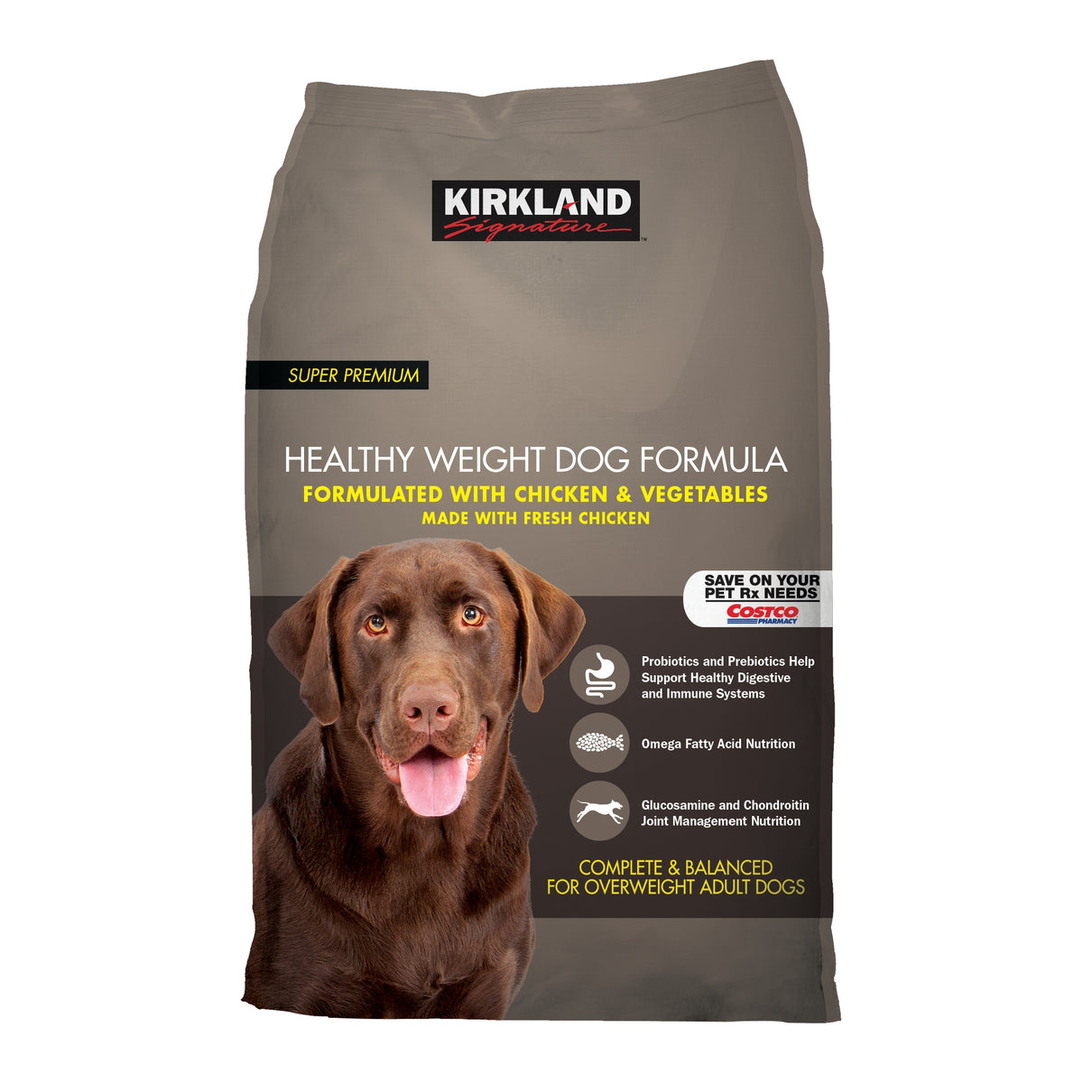 Kirkland Signature Super Premium Healthy Weight Dog Formula, Chicken & Vegetable, 40 lbs - product image 1