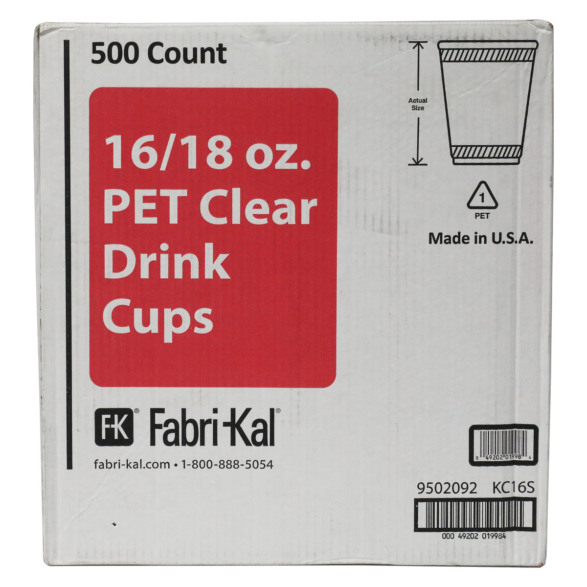Fabri-Kal Kal-Clear Squat PET Plastic Cold Cups, 16-18 oz, 500 ct - product image 5