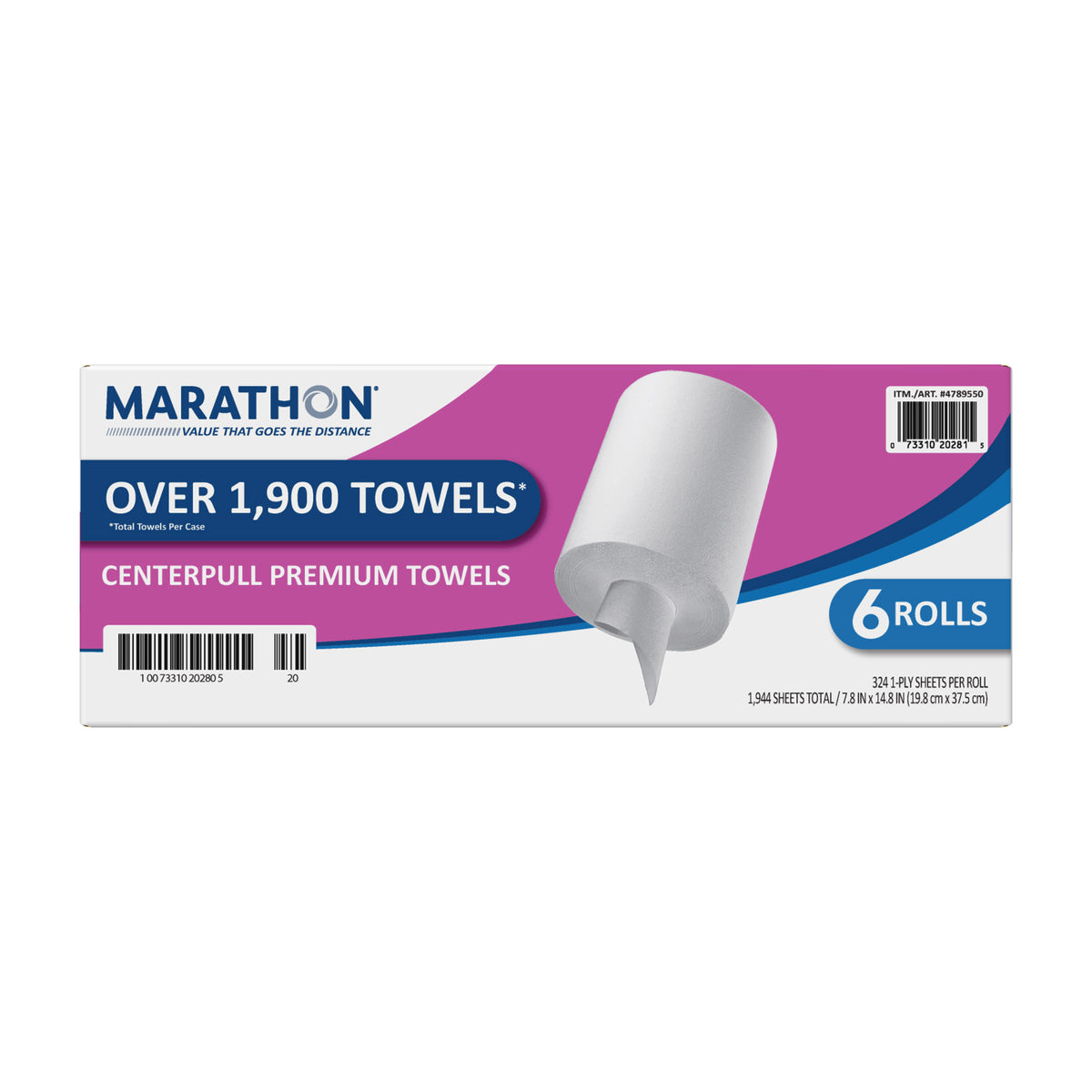 Marathon Centerpull Roll Towels, 1-Ply, Perforated, White, 6 ct - product image 13