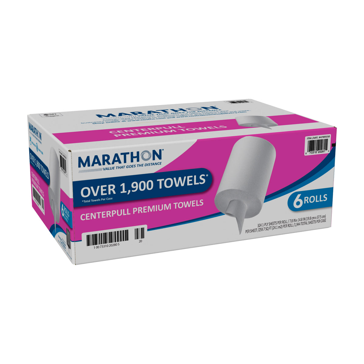Marathon Centerpull Roll Towels, 1-Ply, Perforated, White, 6 ct - product image 6