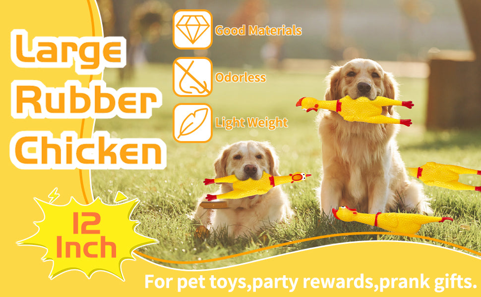 Rubber Chicken Squeak Toy 12 Inch