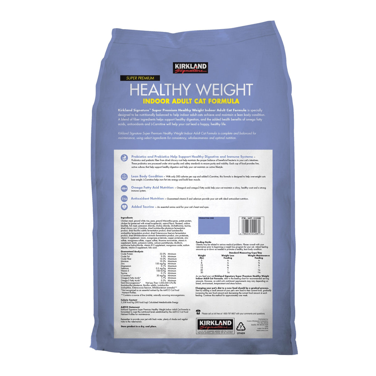 Kirkland Signature Super Premium Healthy Weight Indoor Adult Cat Formula, Cat Food, 20 lbs - product image 2