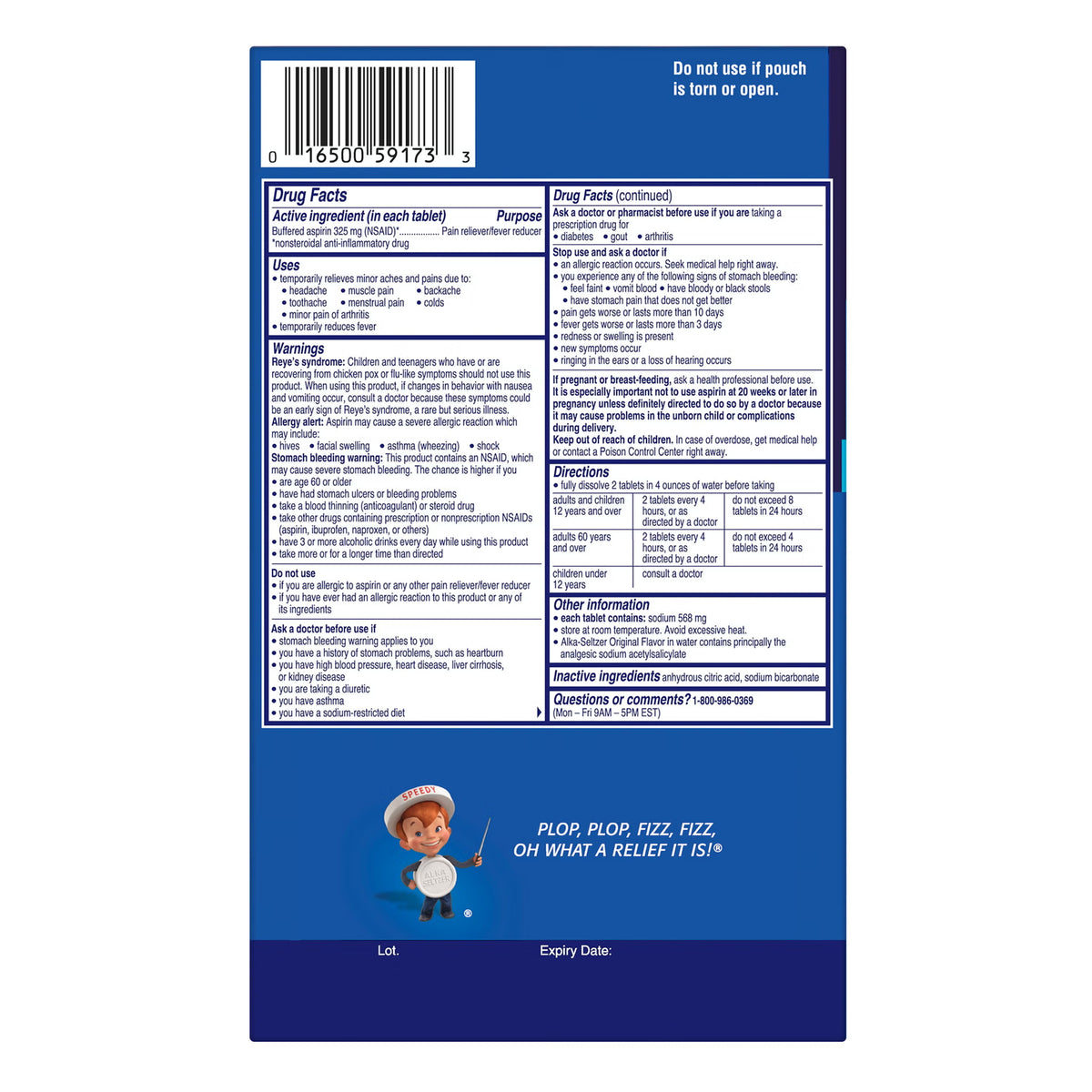 Alka-Seltzer, Original, 2 Tablets per Pouch, 58 ct - image 4
