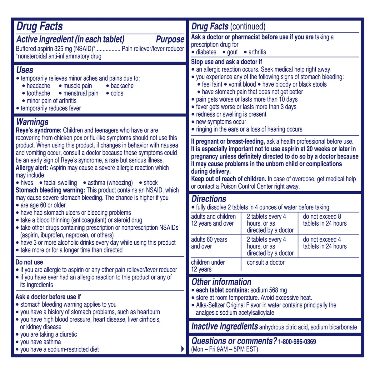 Alka-Seltzer, Original, 2 Tablets per Pouch, 58 ct - image 5
