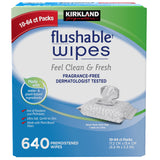 Premoistened Flushable Wipes, Fragrance Free, 640-Count