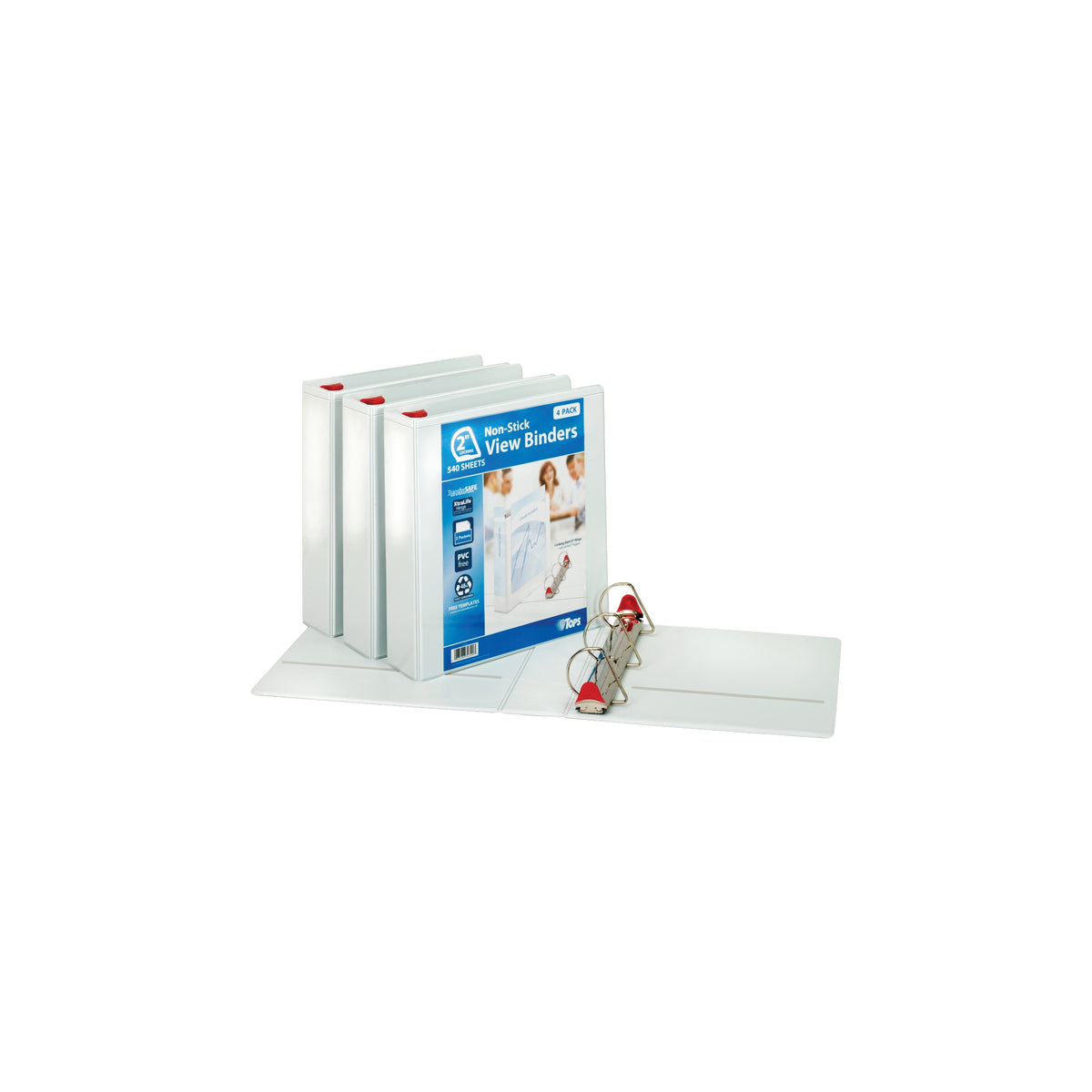 TOPS Non-Stick Locking View Binder, 2", D-Ring, White, 4 ct - product image 6