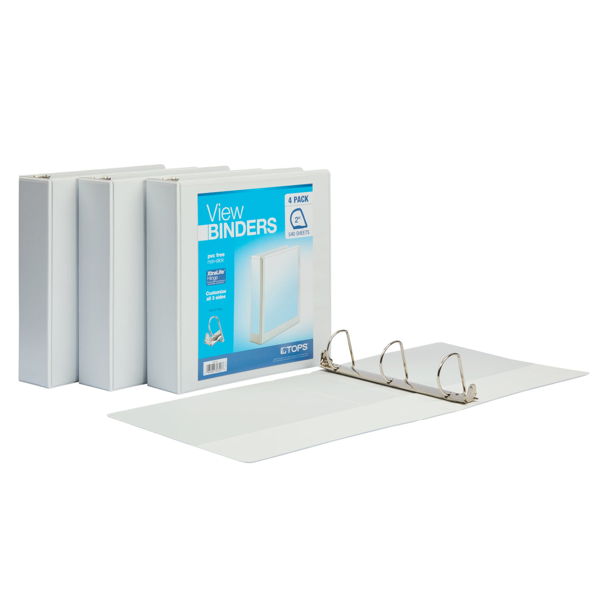 TOPS Non-Stick Locking View Binder, 2", D-Ring, White, 4 ct - product image 4