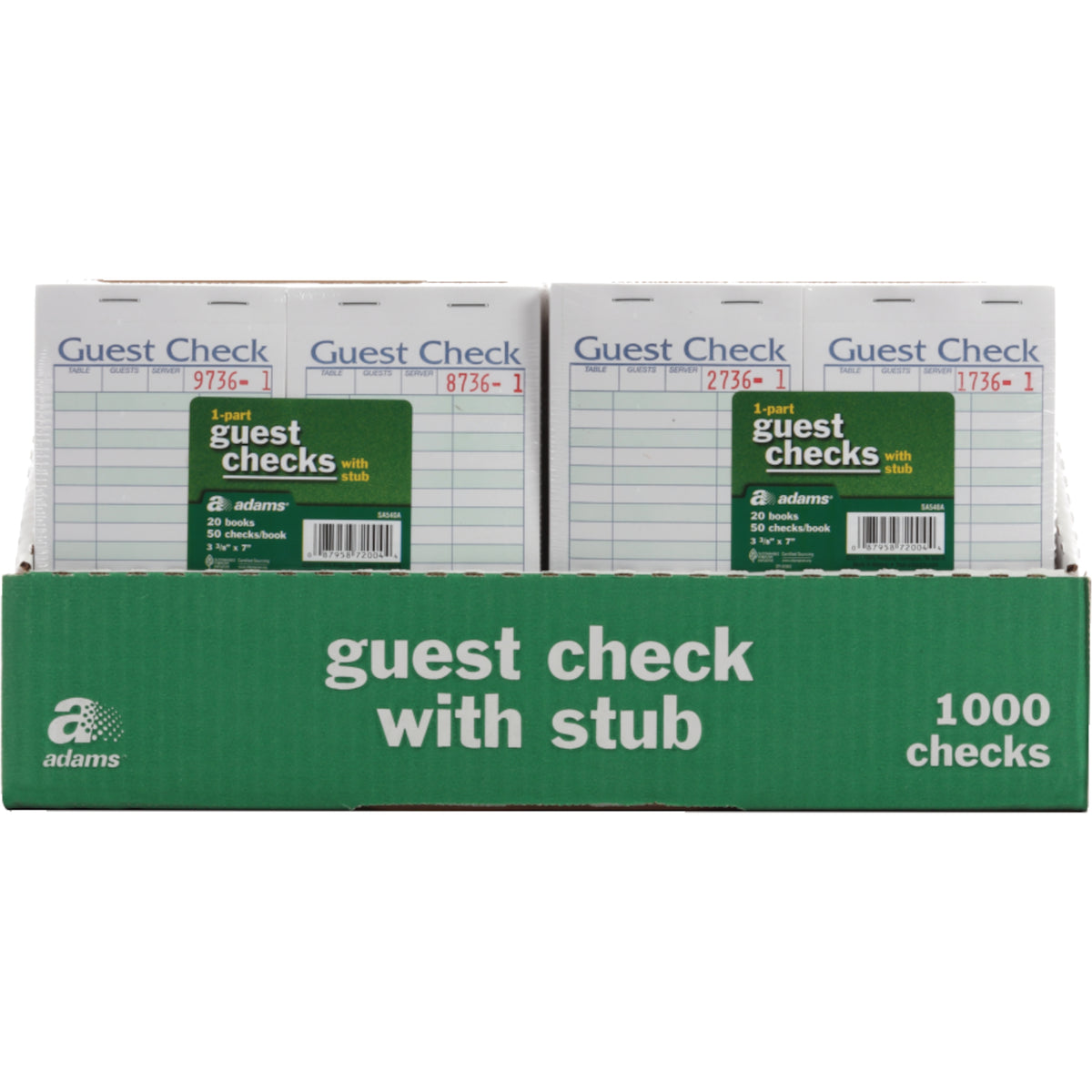 Adams Guest Checks with Stub, 3-3/8" x 7", 20 ct - product image 3
