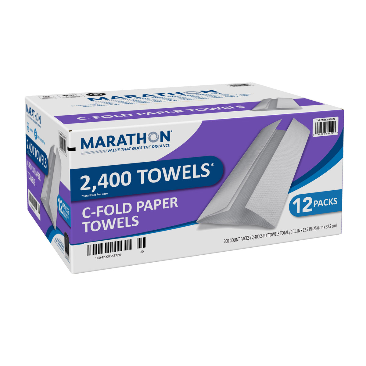 Marathon C-Fold Paper Towels, 2-Ply, White, 2400 ct - product image 4