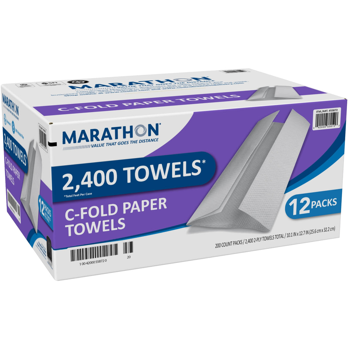 Marathon C-Fold Paper Towels, 2-Ply, White, 2400 ct - product image 2