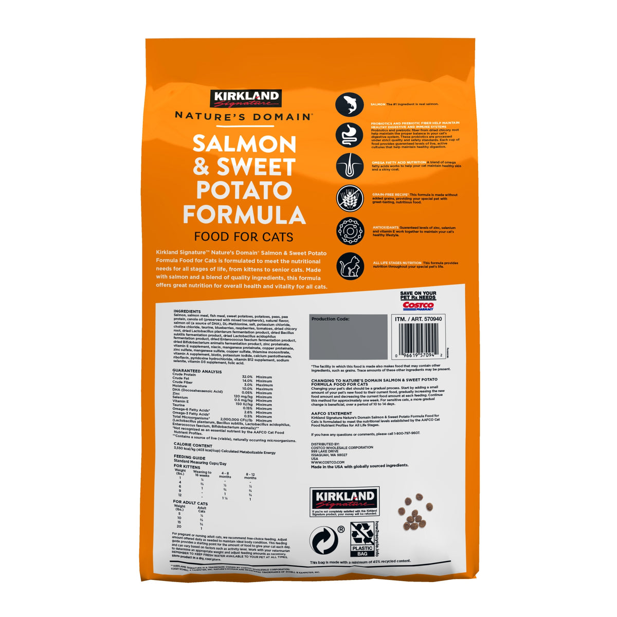 Kirkland Signature Nature's Domain Cat Food, Salmon & Sweet Potato Formula, 18 lbs - product image 5