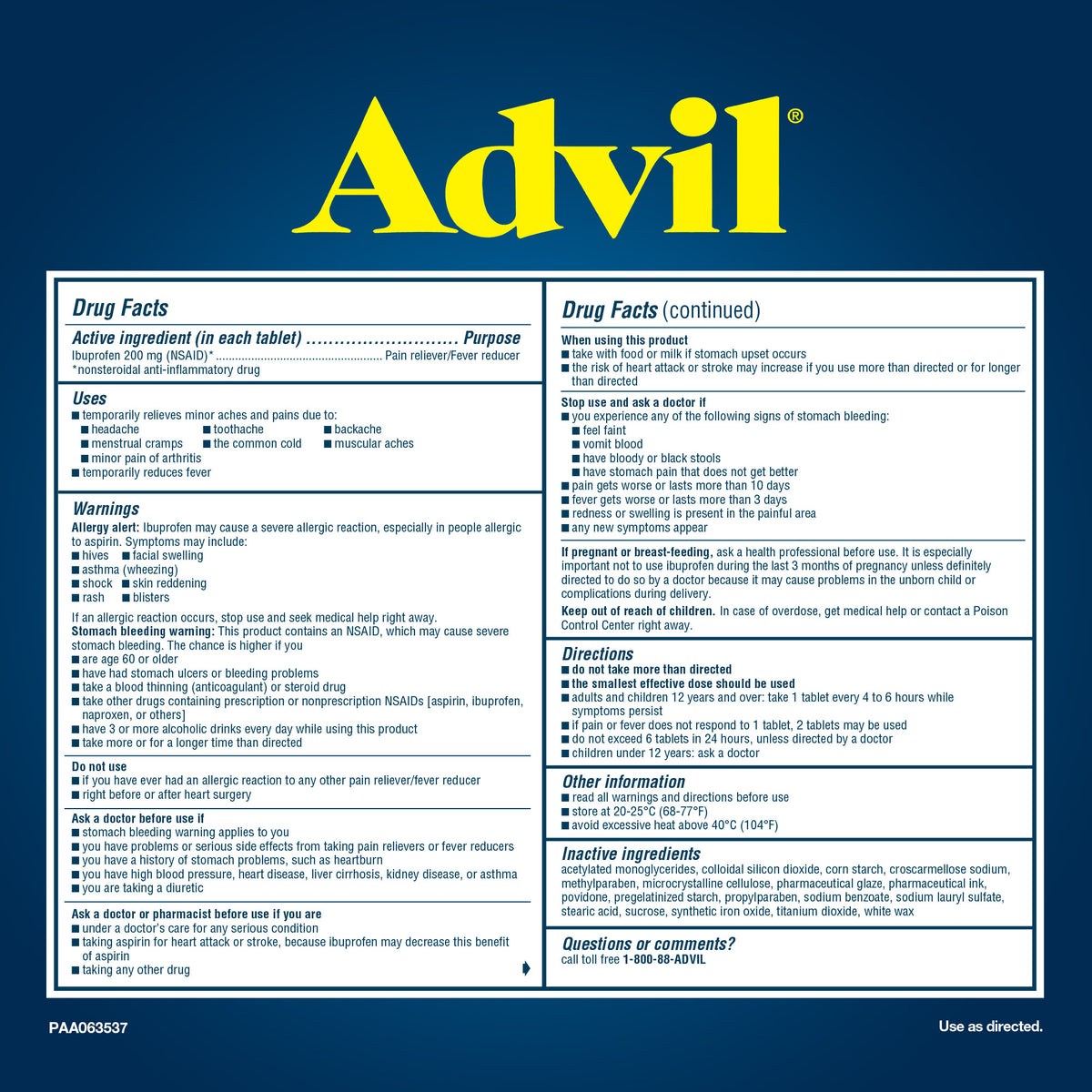 Advil Ibuprofen 200 mg, Pain Reliever and Fever Reducer, 360 Tablets - product image 4