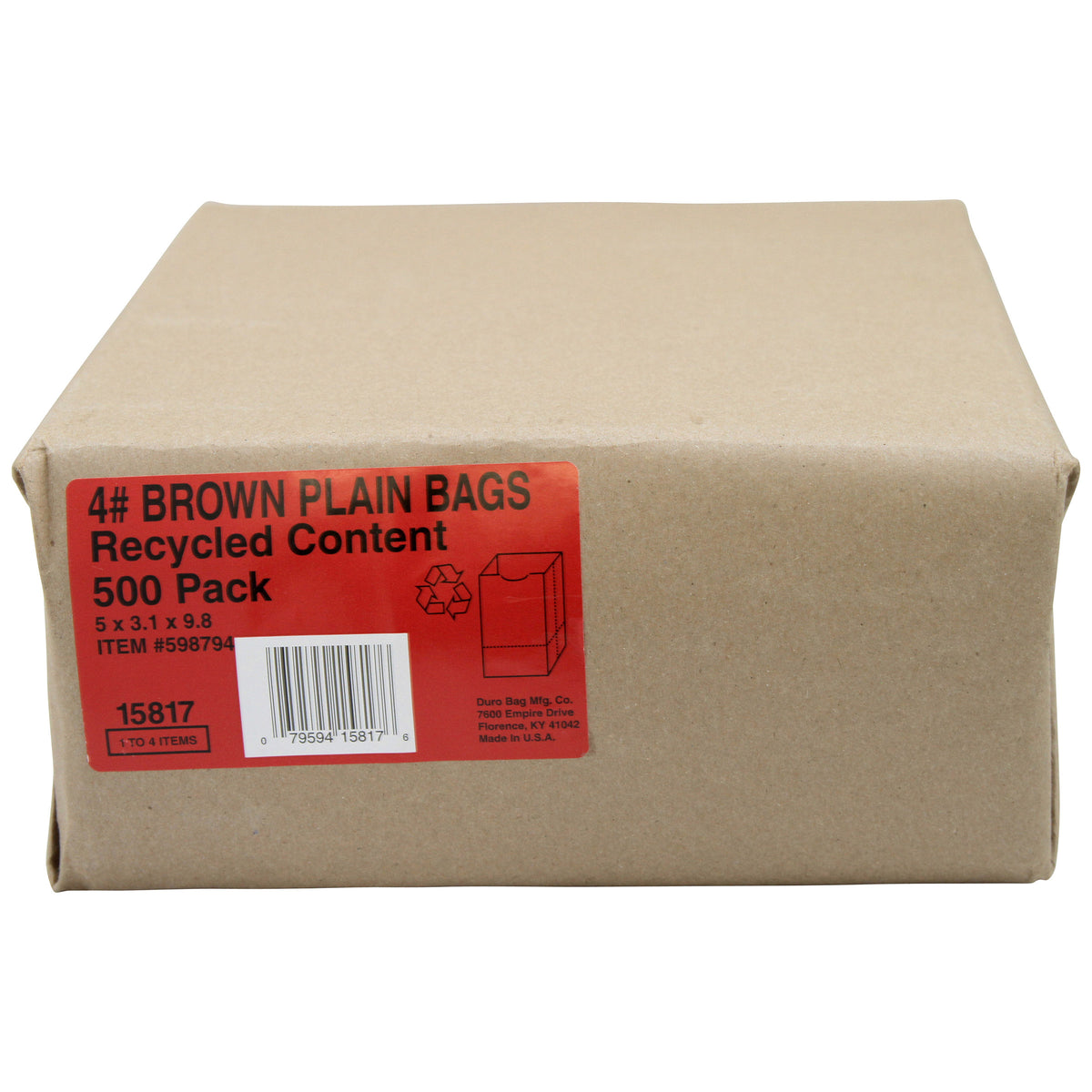 Duro Bag #4 Recycled Paper Bag, Kraft, 500 ct - product image 2