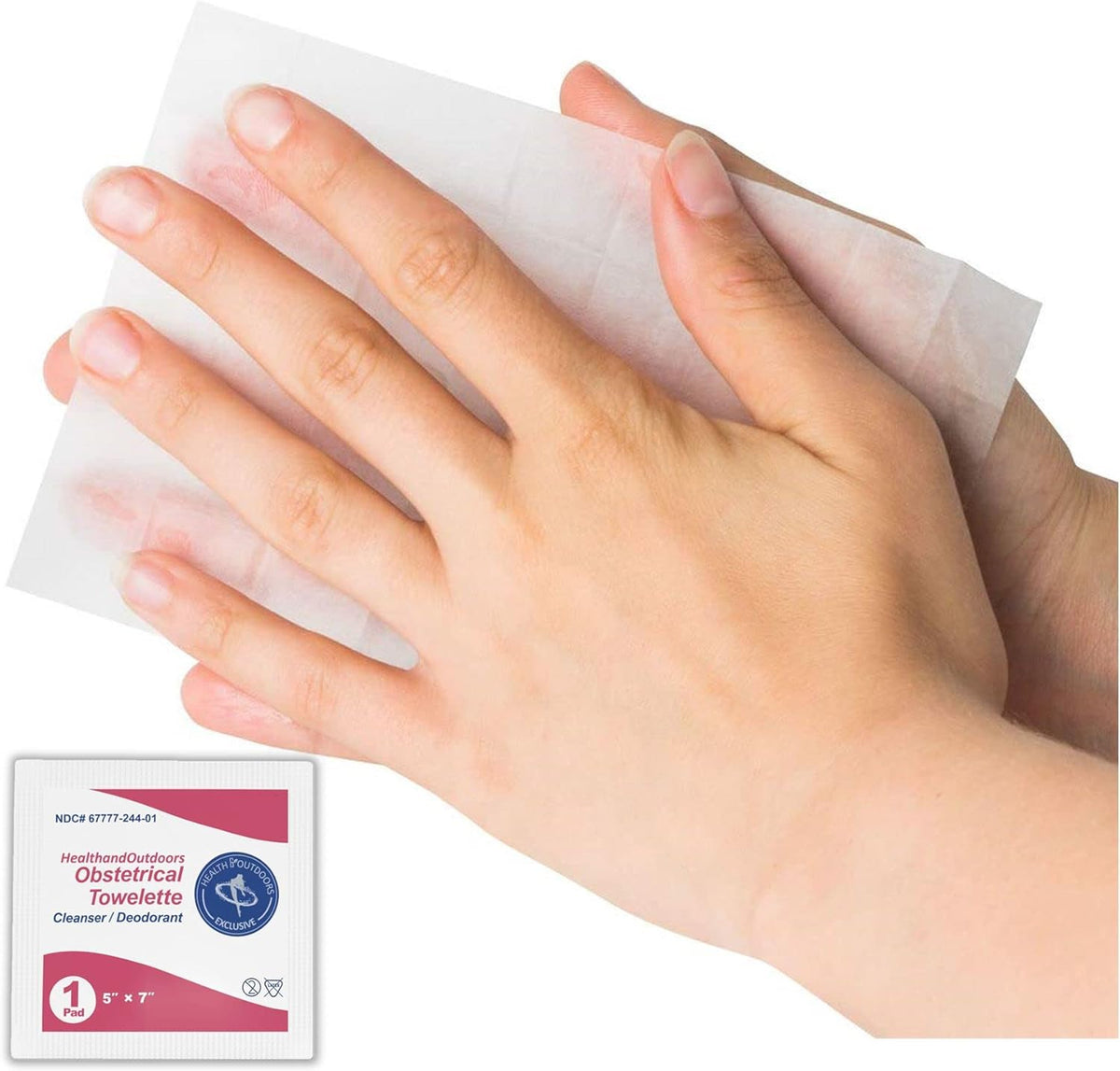 Obstetrical Towelettes Body Cleansing Wet Napkins Individually Wrapped 125 Count Towelettes, 5 x 7 inch Moist Towel For Wound Care and Skin Cleansing