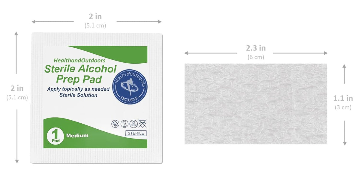 Sterile Alcohol Prep Pads (125 Count) Cleansing Individually Wrapped Wipes (Size - Medium)