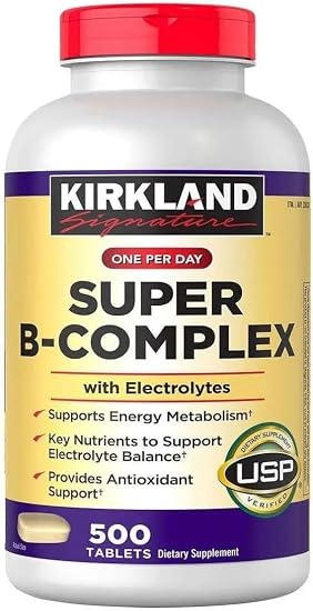Kirkland Signature One Per Day Super B-Complex with Electrolytes, 500 tablets (1 Bottle)