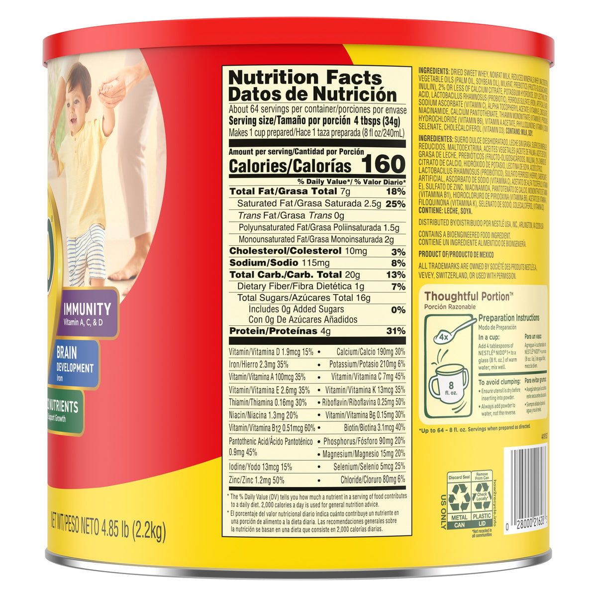 Nestlé Nido Toddler Milk Beverage, Kinder 1 Plus, 4.85 lbs - product image 4