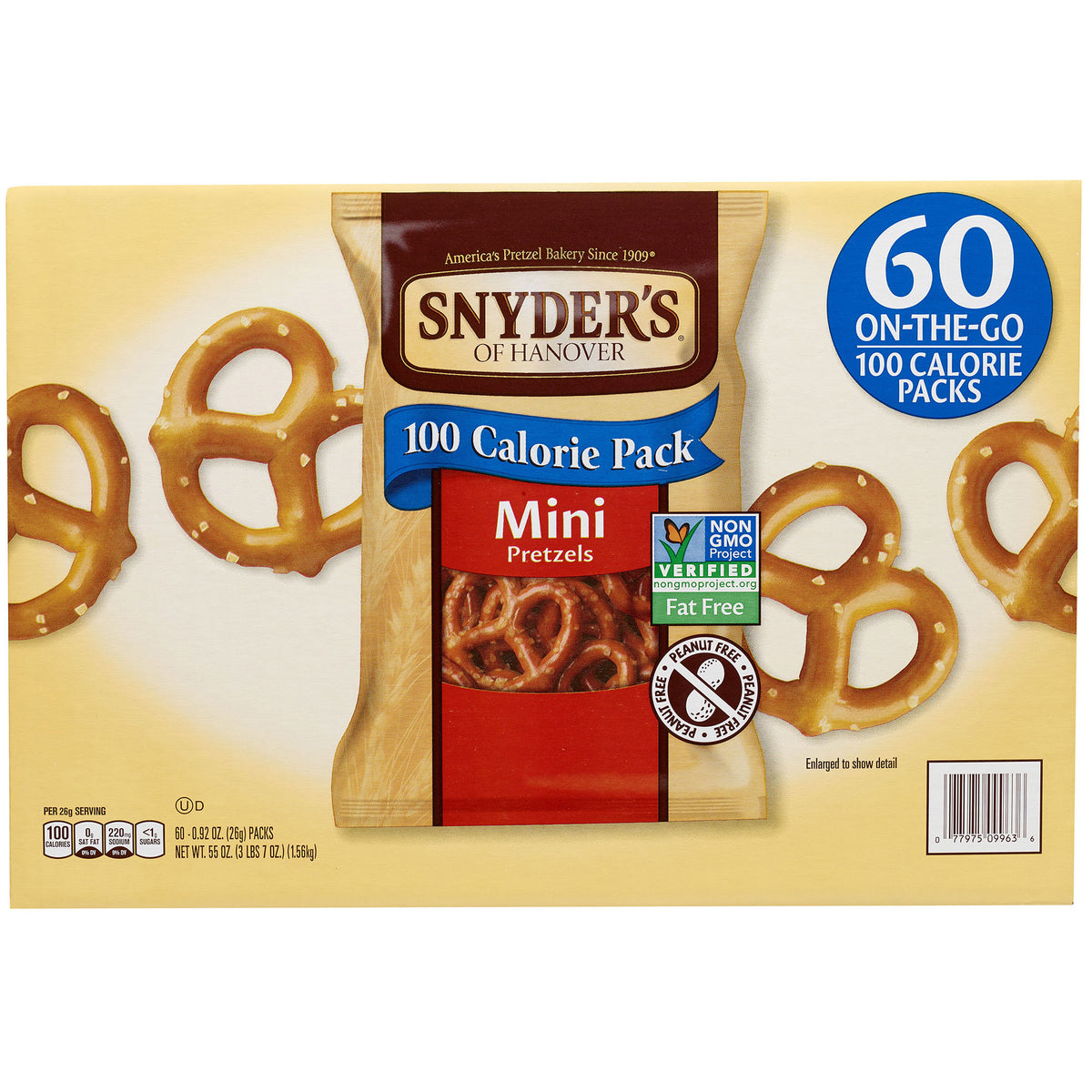 Snyder's of Hanover Mini Pretzels, 100 Calorie Pack, 0.92 oz, 60 ct - product image 6