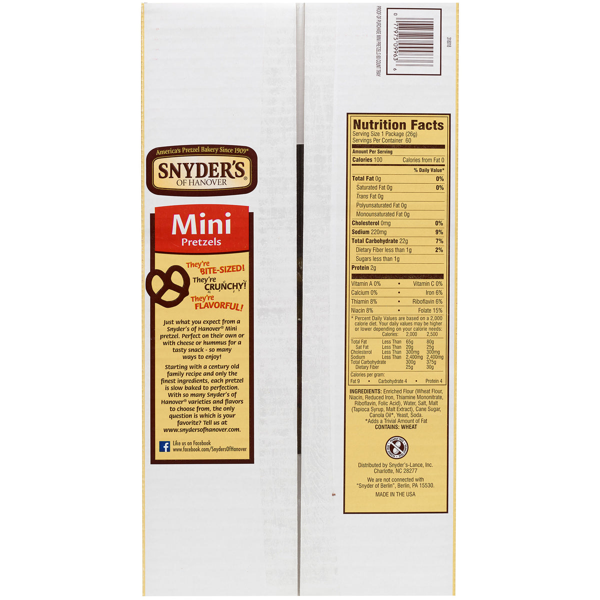 Snyder's of Hanover Mini Pretzels, 100 Calorie Pack, 0.92 oz, 60 ct - product image 7