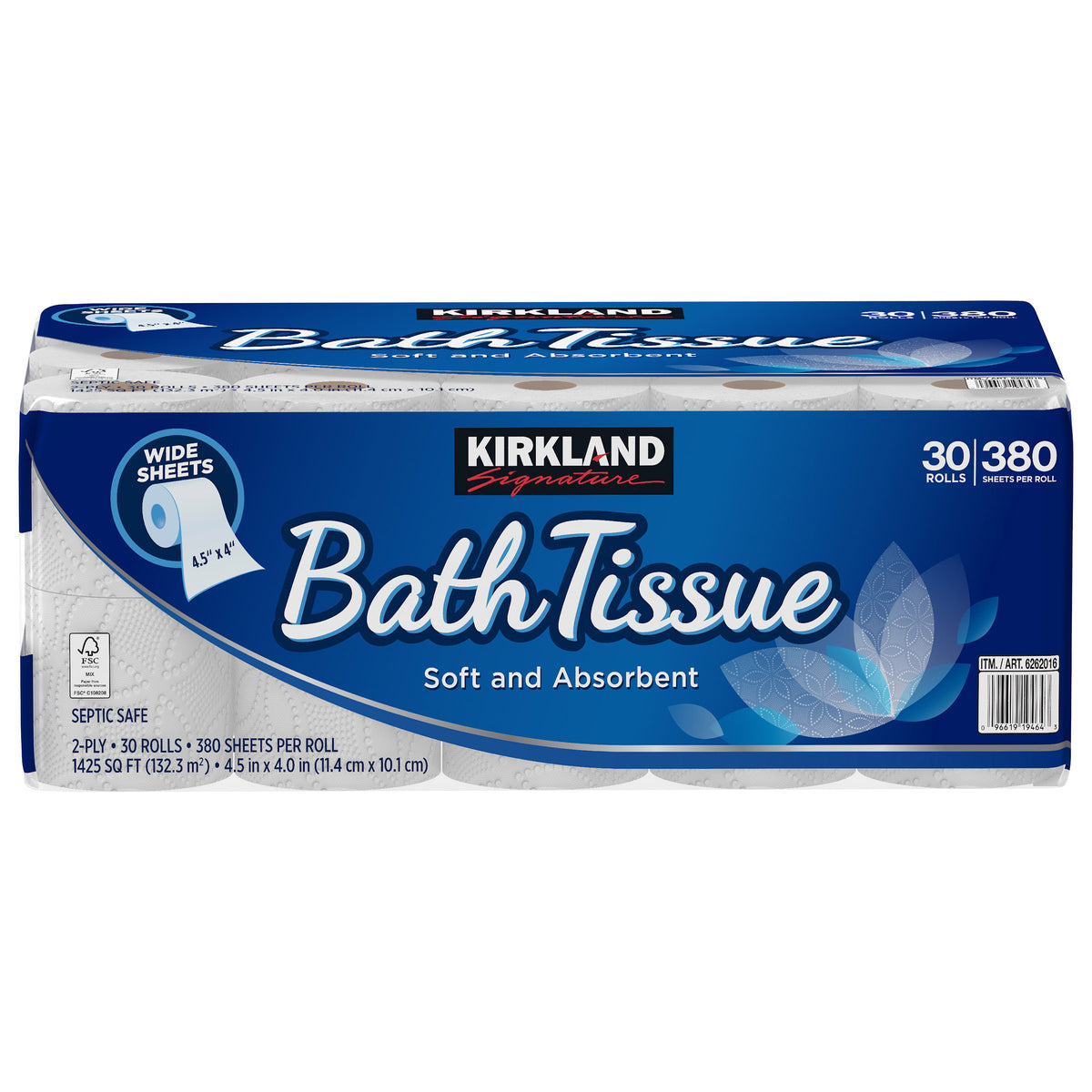 Kirkland Signature Bath Tissue, 2-Ply, 4.5" x 4", 380 Sheets, 30 ct - product image 3