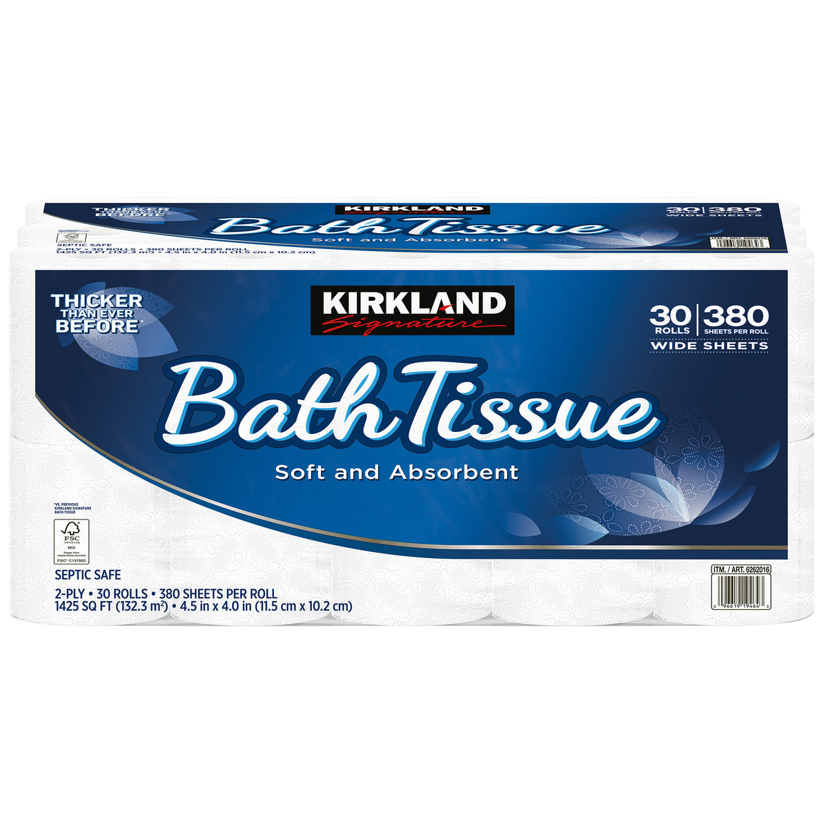 Kirkland Signature Bath Tissue, 2-Ply, 4.5" x 4", 380 Sheets, 30 ct - product image 10