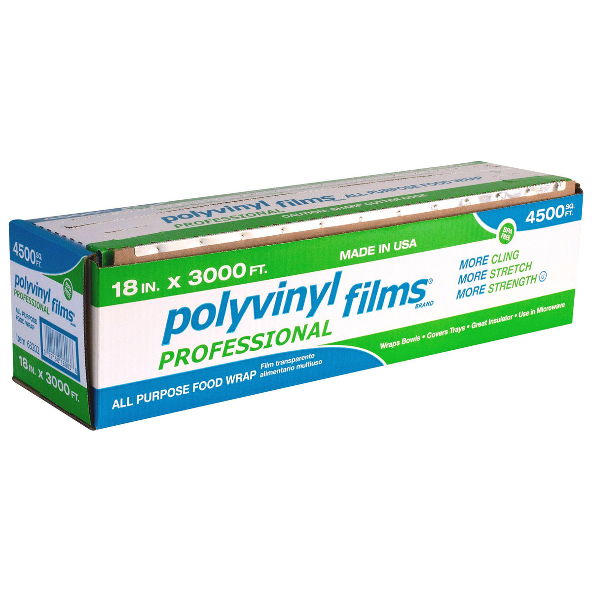 Polyvinyl Films All Purpose Food Wrap, Cutter Box, 18"W x 3000'L - product image 2