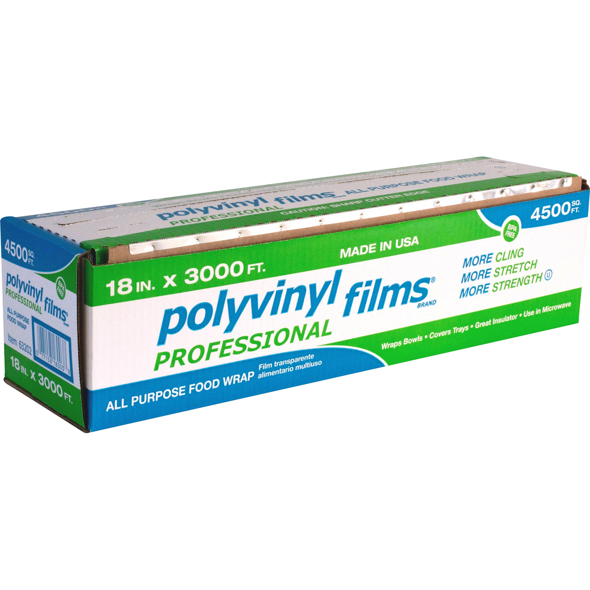 Polyvinyl Films All Purpose Food Wrap, Cutter Box, 18"W x 3000'L - product image 1