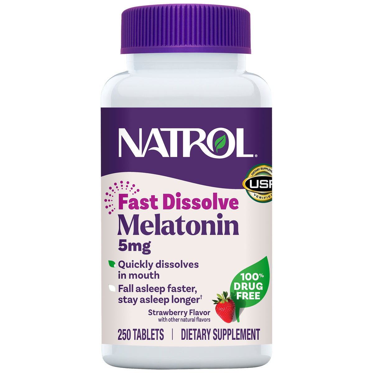 Natrol Melatonin, Strawberry, 5 mg, 250 ct - product image 1