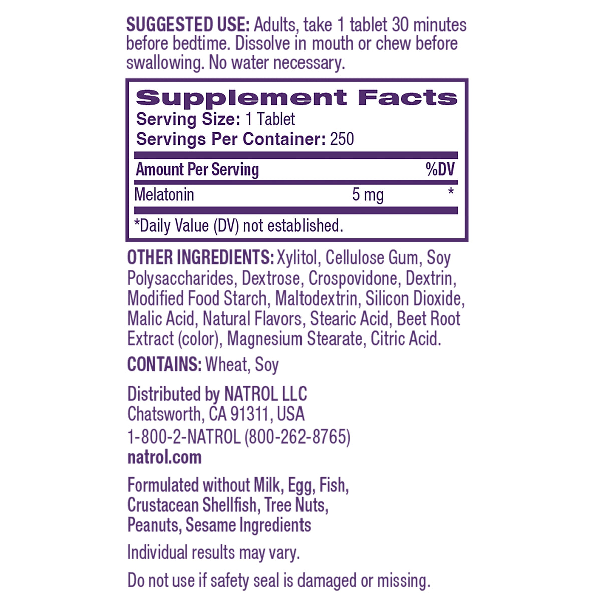Natrol Melatonin, Strawberry, 5 mg, 250 ct - product image 2