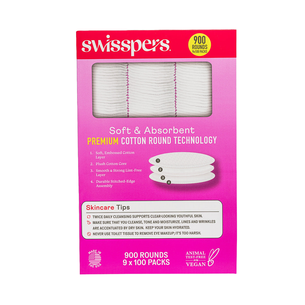 Swisspers Premium Cotton Rounds, 900 ct - product image 6