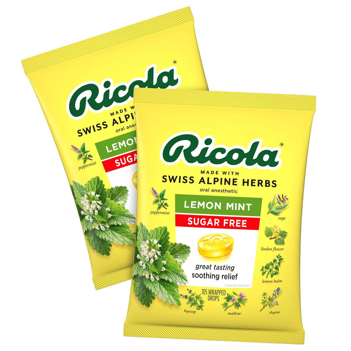 Ricola Sugar Free Lemon Mint Herb Throat Drops, 105 Drops, 2 ct - product image 7