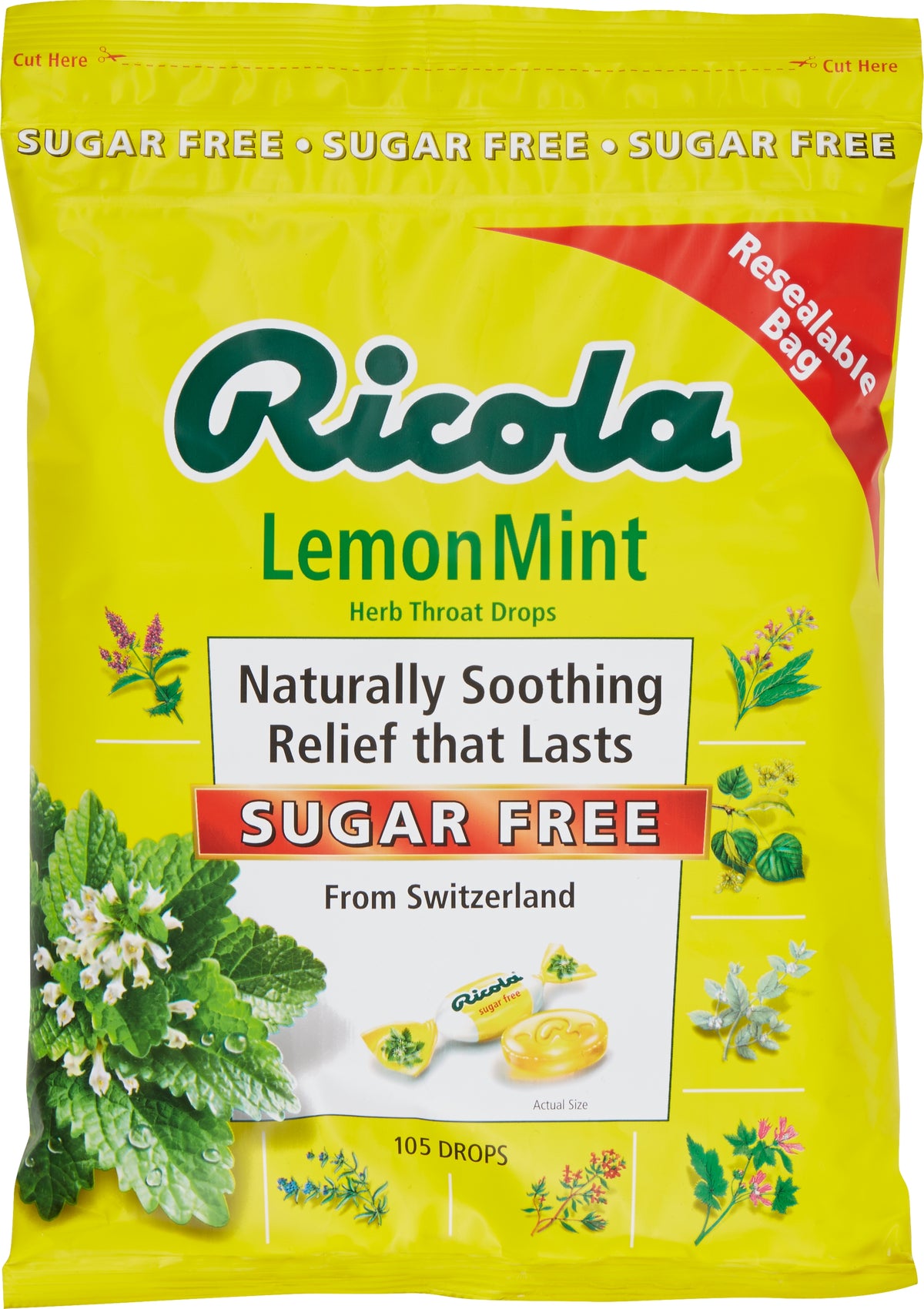 Ricola Sugar Free Lemon Mint Herb Throat Drops, 105 Drops, 2 ct - product image 4