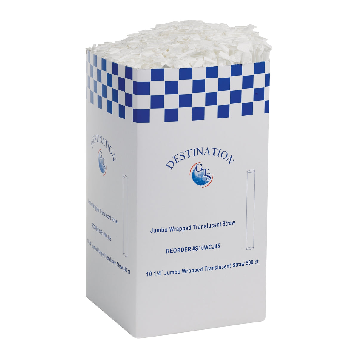 Vital International Solutions 10.25'' Jumbo Straw, Wrapped, Clear, 2000 ct - product image 1