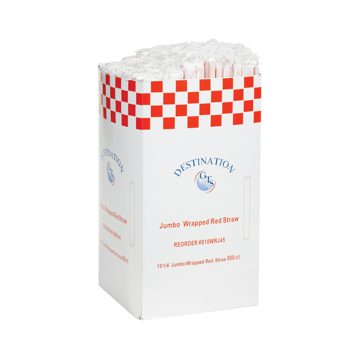 Vital International Solutions 10.25" Jumbo Straw, Wrapped, Red, 2000 ct - product image 1