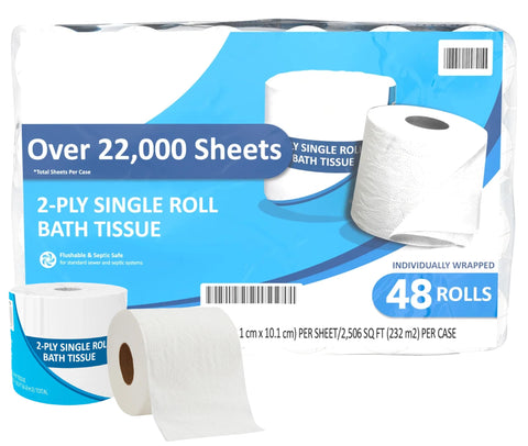 Generic Toilet Paper, 4" x 4", White