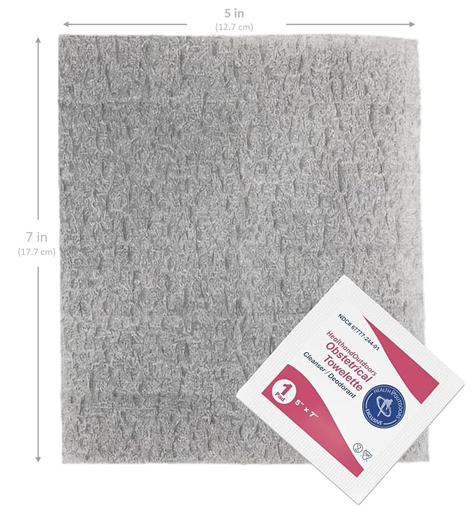 Obstetrical Towelettes Body Cleansing Wet Napkins Individually Wrapped 125 Count Towelettes, 5 x 7 inch Moist Towel For Wound Care and Skin Cleansing