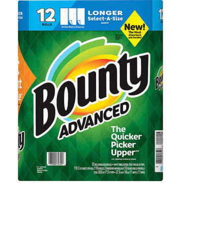 Bounty Paper Towel, 12 Count (Pack of 1), white