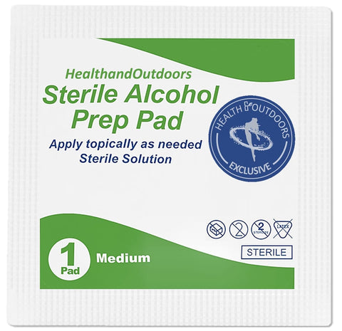 Sterile Alcohol Prep Pads (125 Count) Cleansing Individually Wrapped Wipes (Size - Medium)