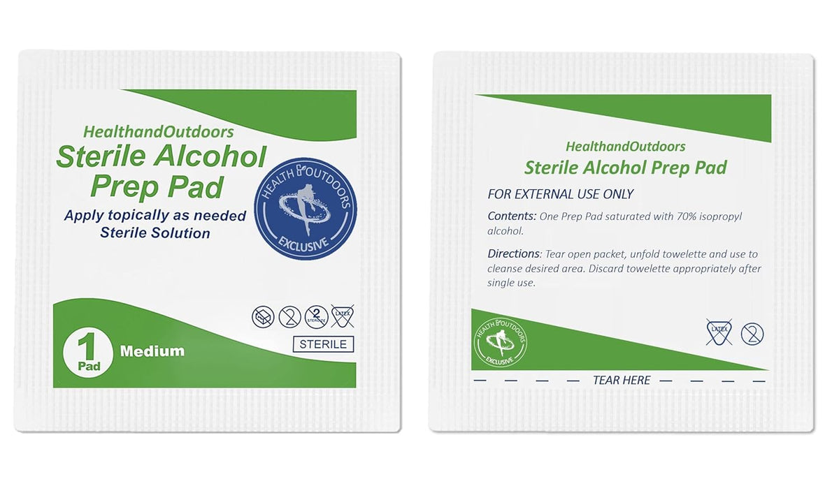 Sterile Alcohol Prep Pads (125 Count) Cleansing Individually Wrapped Wipes (Size - Medium)