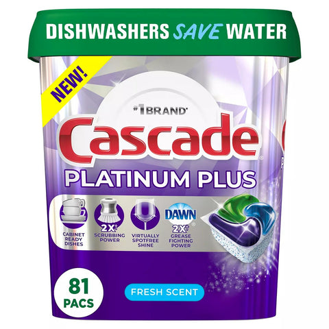 Cascade Dishwasher Detergent, 1 Count (Pack of 81), 81
