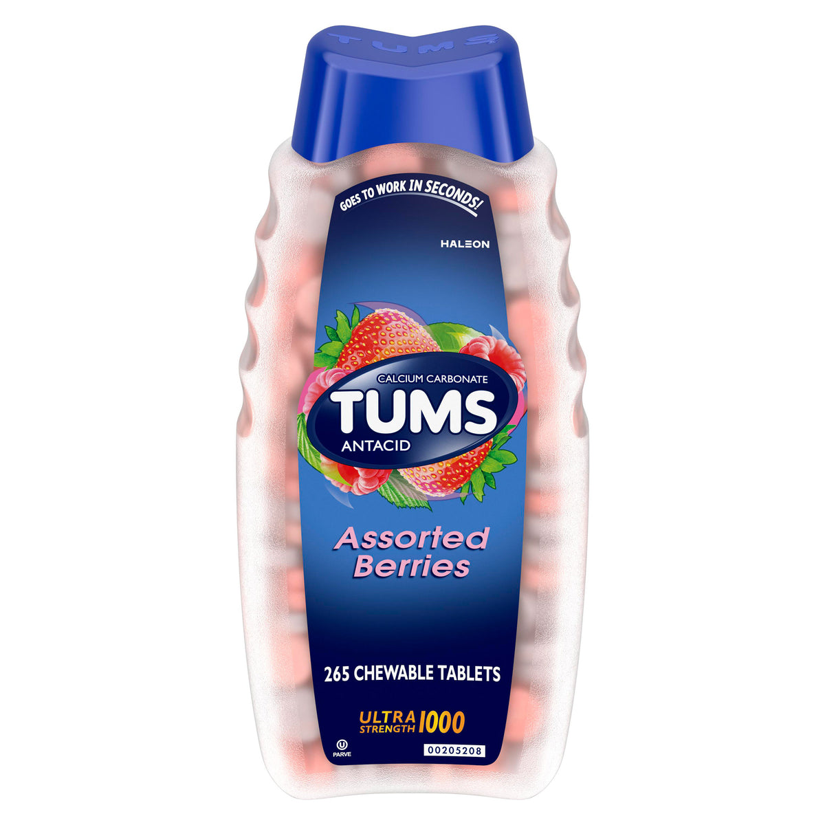 TUMS Antacid with Calcium, Ultra Strength 1000mg, Assorted Berries, 265 ct - product image 3