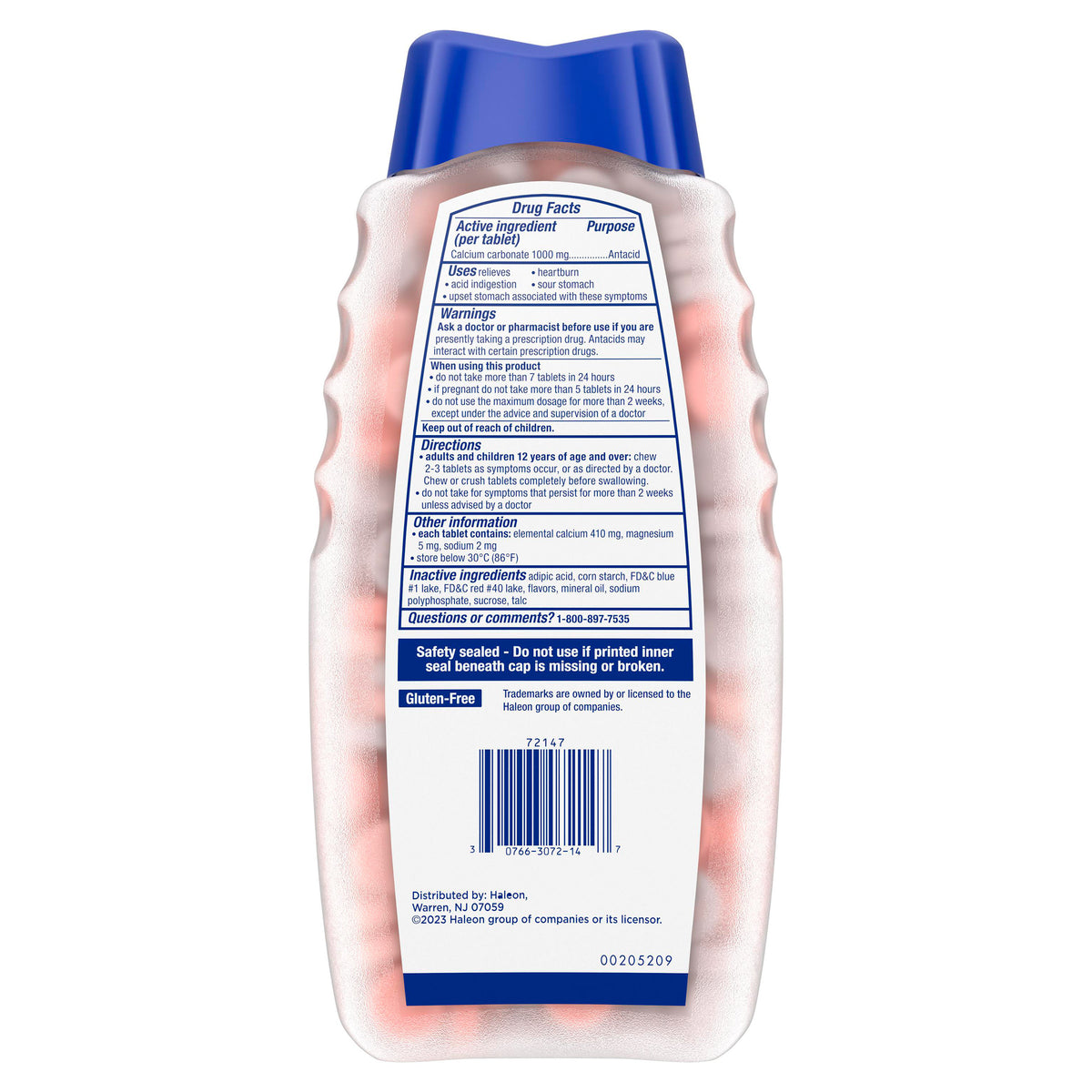 TUMS Antacid with Calcium, Ultra Strength 1000mg, Assorted Berries, 265 ct - product image 4