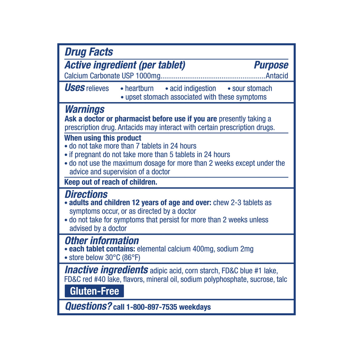 TUMS Antacid with Calcium, Ultra Strength 1000mg, Assorted Berries, 265 ct - product image 5
