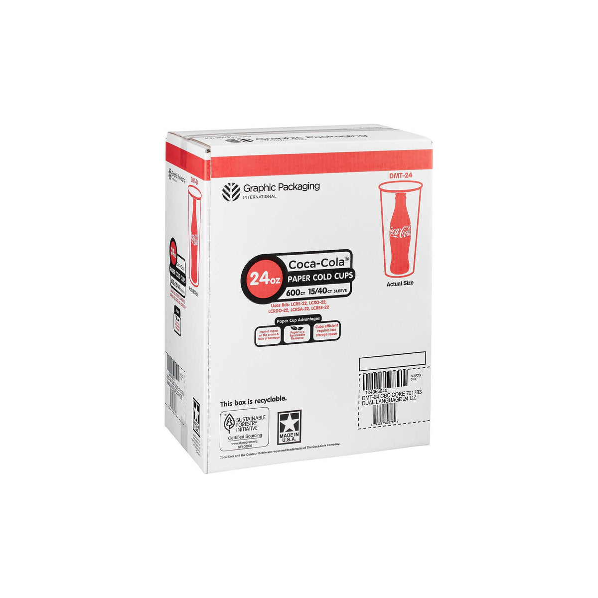 Graphic Packaging Coca-Cola Paper Cold Cups, 24 oz, 600 ct - product image 3