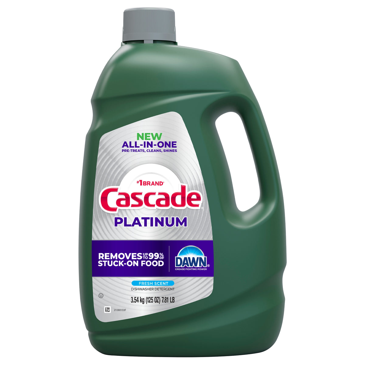 Cascade Platinum Dawn All-In-One Liquid Dishwasher Detergent, Fresh Scent, 125 oz - product image 1