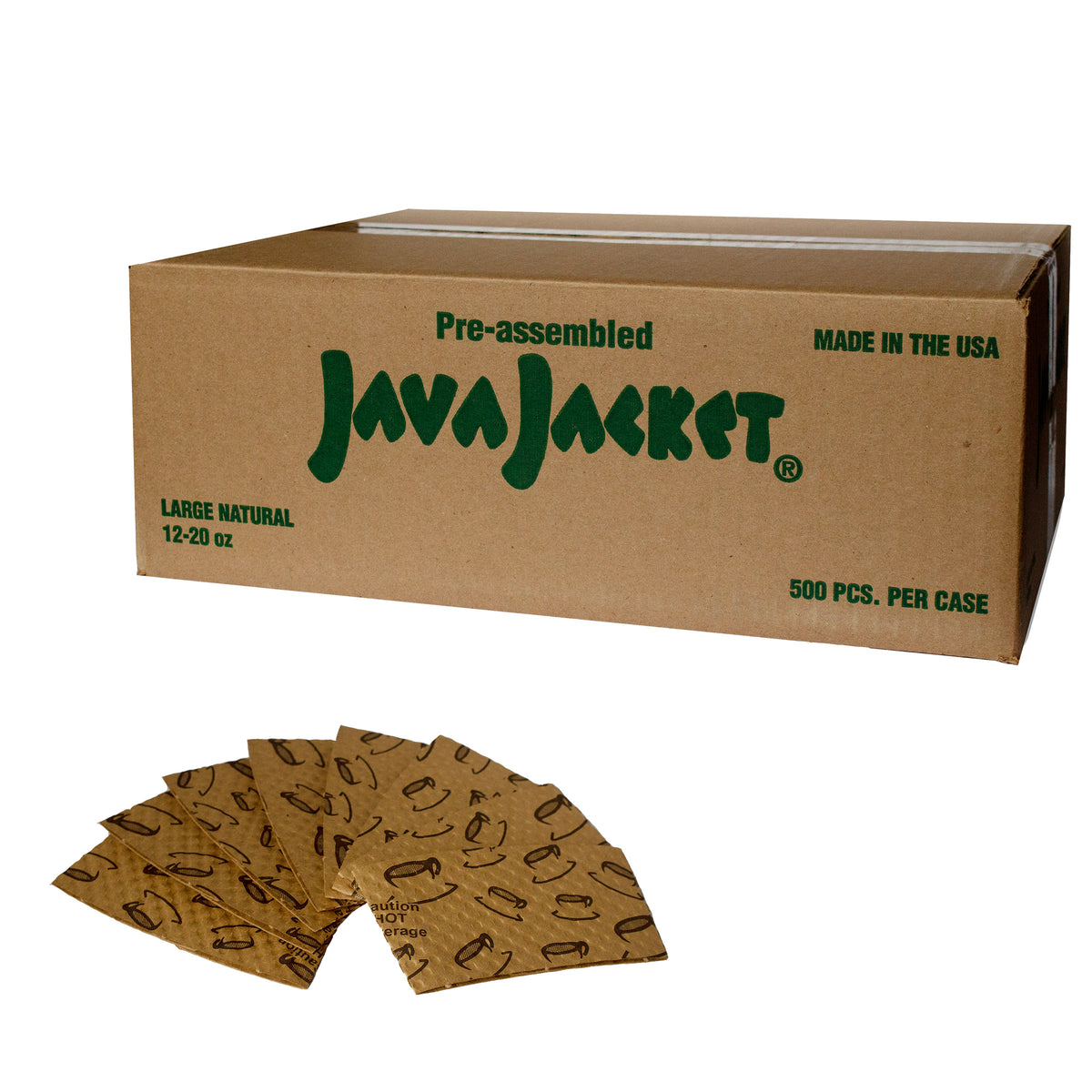 Java Jacket Hot Cup Sleeves, Natural Kraft, 12-20 oz, 500 ct - product image 5
