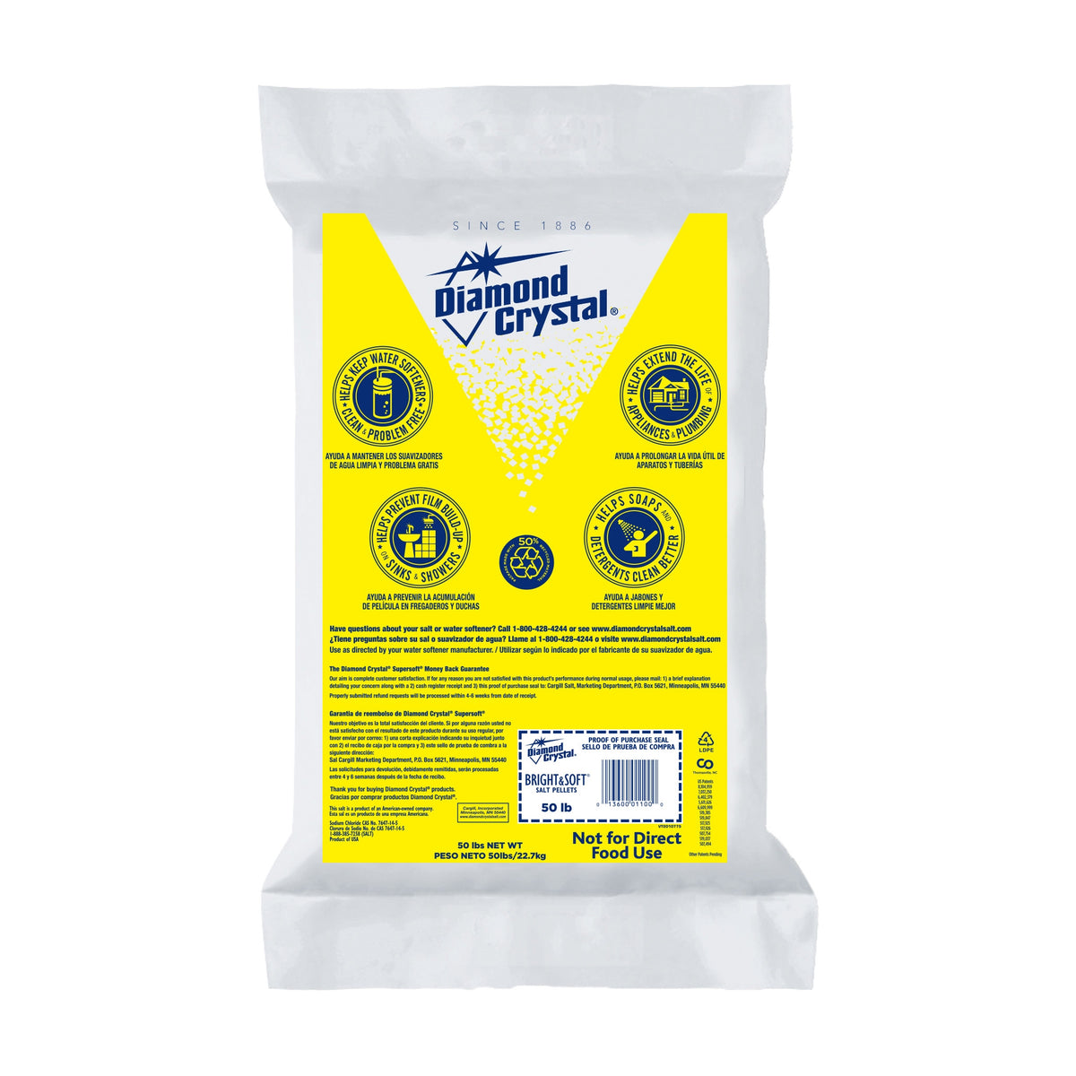 Diamond Crystal Salt Pellets for Water Softeners, Bright and Soft, 50 lbs - product image 4