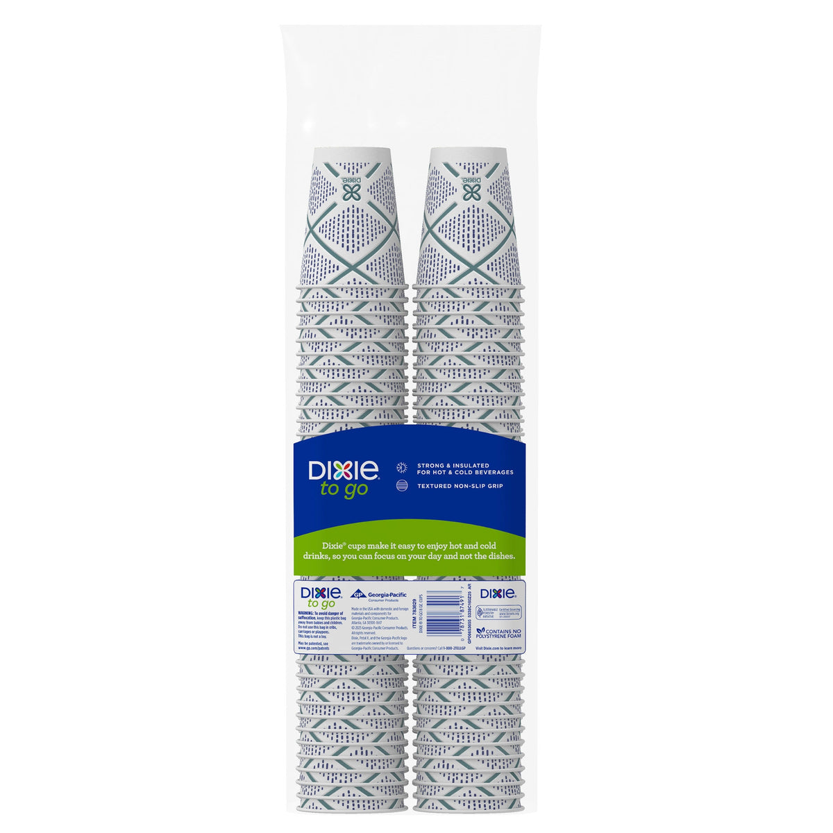Dixie To Go Insulated Paper Hot or Cold Cup, Coffee Haze, 8 oz, 160 ct - product image 4