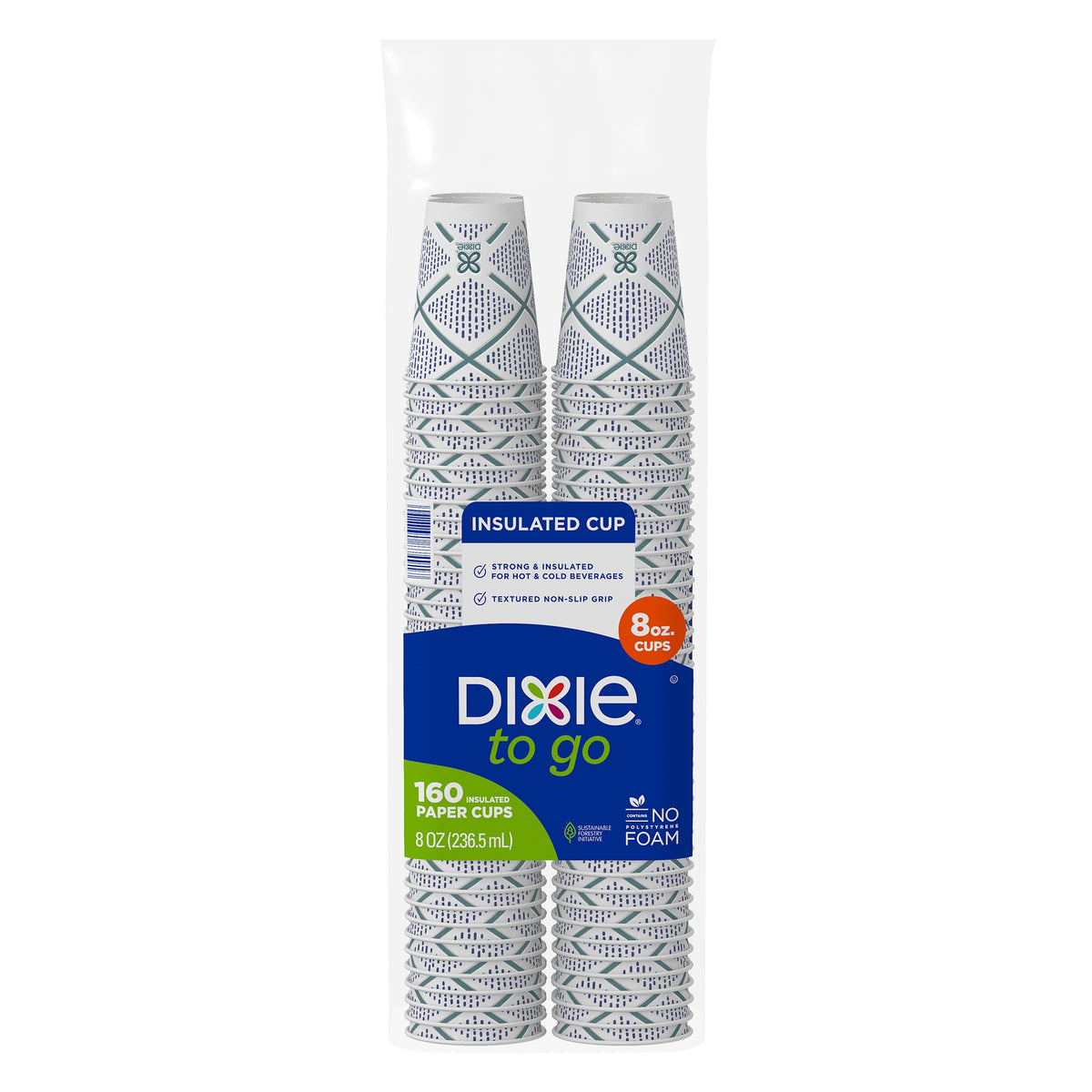 Dixie To Go Insulated Paper Hot or Cold Cup, Coffee Haze, 8 oz, 160 ct - product image 2