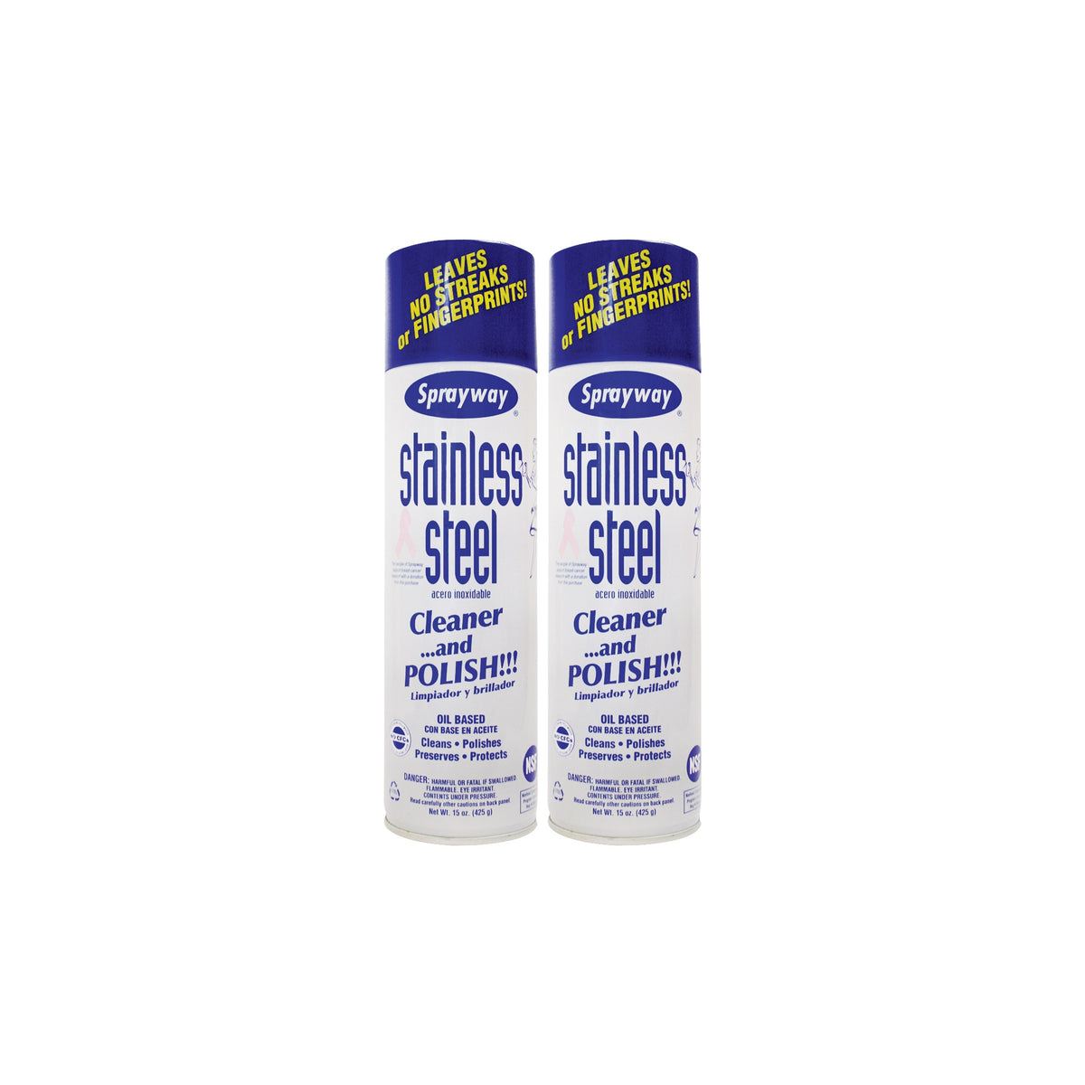 Sprayway Stainless Steel Cleaner and Polish, 15 oz, 2 ct - product image 2